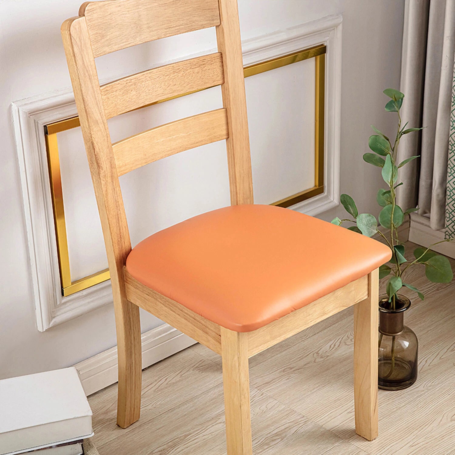 4pcs 100% Waterproof PU Leather Dining Chair Slipcovers