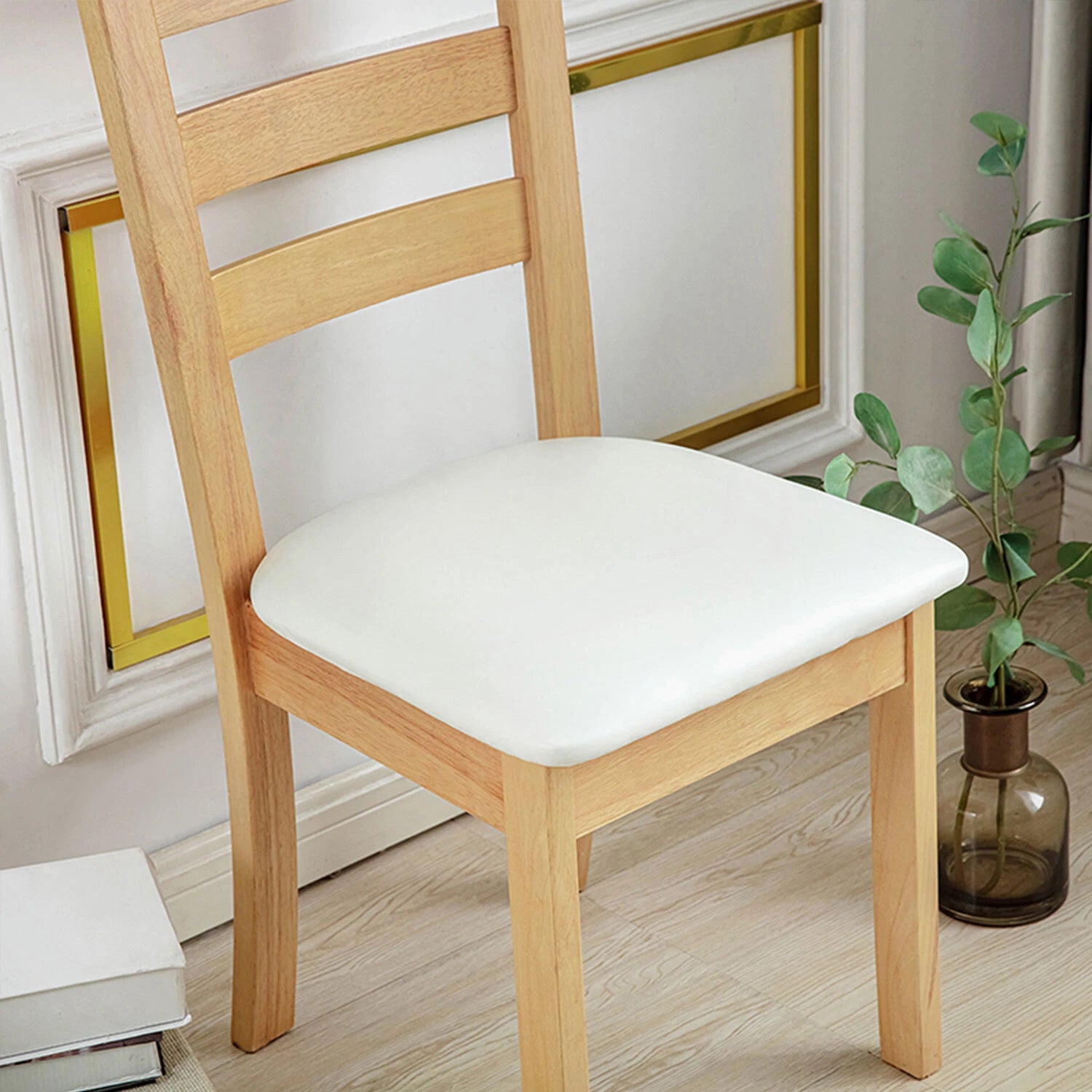 4pcs 100% Waterproof PU Leather Dining Chair Slipcovers