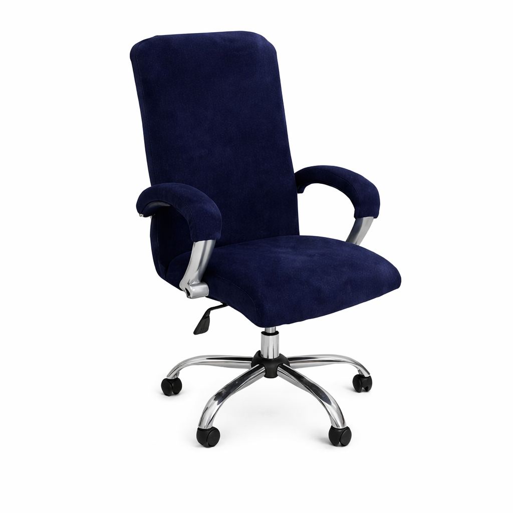 Elastic velvet stretch office chair cover with arm covers