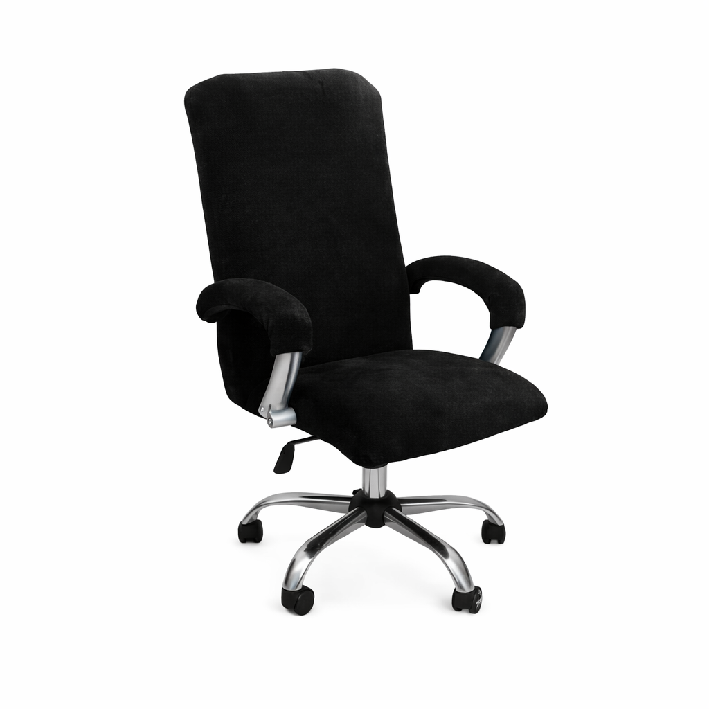 Elastic velvet stretch office chair cover with arm covers