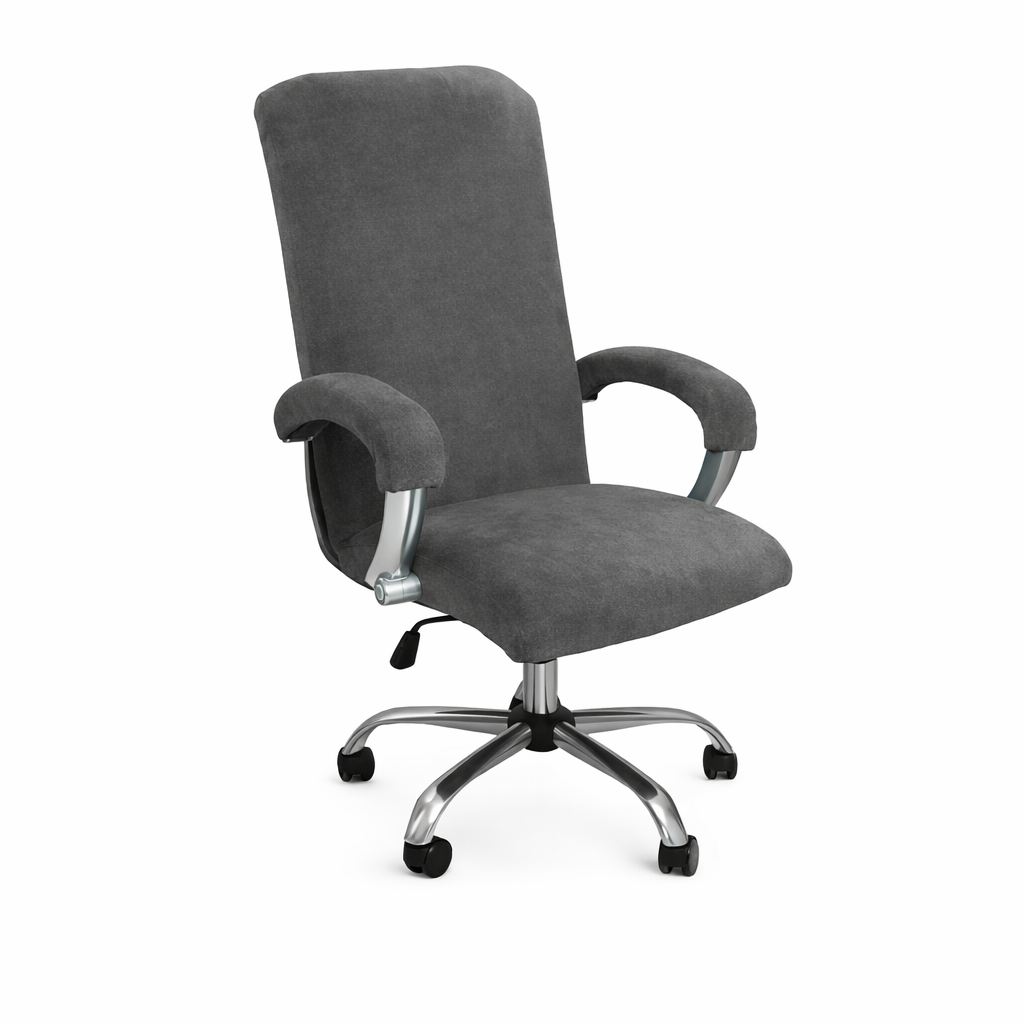 Elastic velvet stretch office chair cover with arm covers