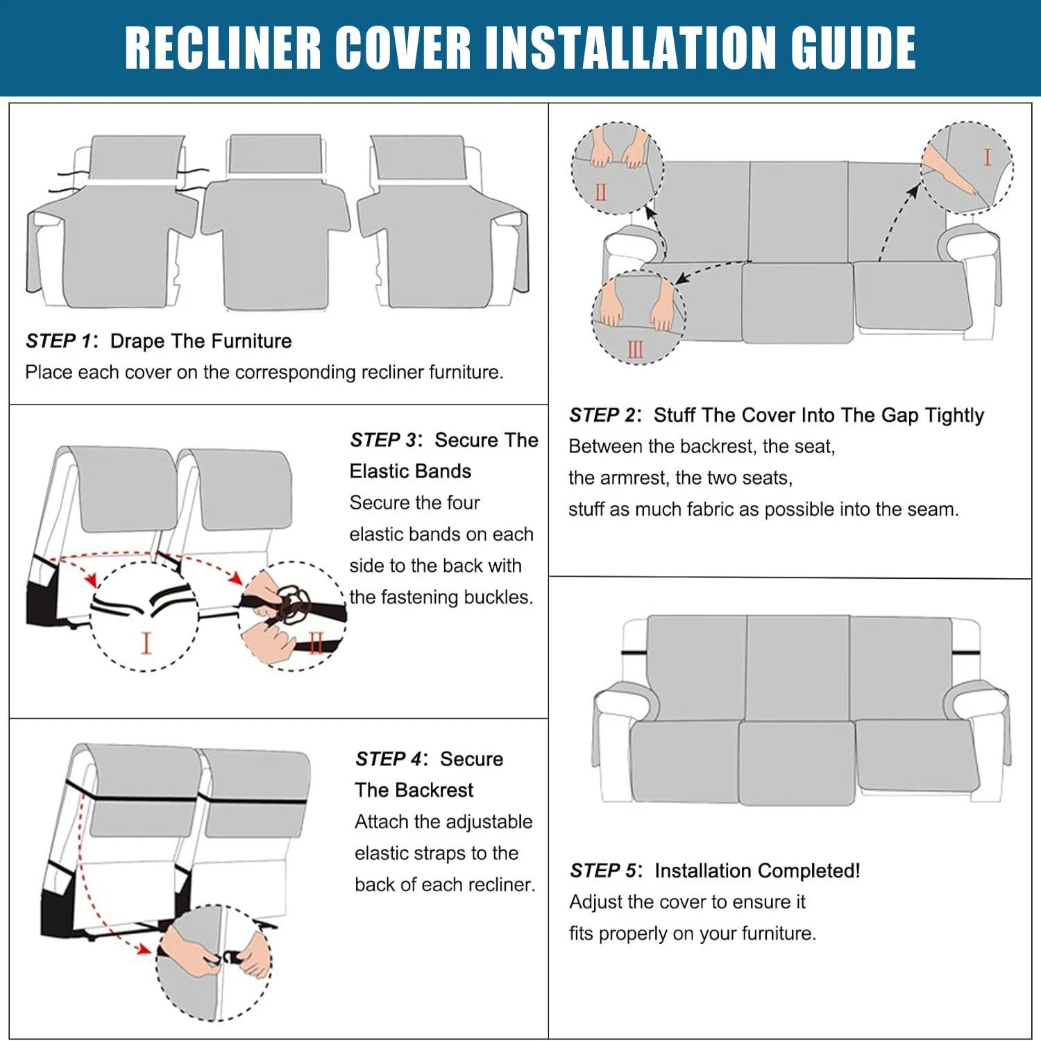 Easy Going Waterproof Recliner Comfy Cover - 3 Seater